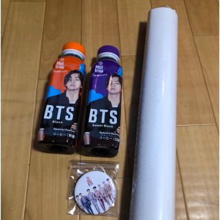 ホットブリュー アメリカーノ ポスター 缶バッジセットBTS bt21テテV(コーヒー)