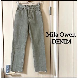 ミラオーウェン(Mila Owen)のMila Owen DENIM  切りっぱなし　スリット　ストレートデニムサイズ(デニム/ジーンズ)