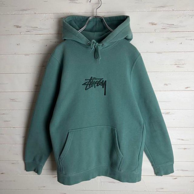 【超希少カラー】STUSSY  入手困難　即完売品　センター刺繍ロゴパーカーXL