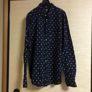 エイチアンドエム(H&M)のH & M 長袖シャツ　メンズ　ドット　Mサイズ(シャツ)