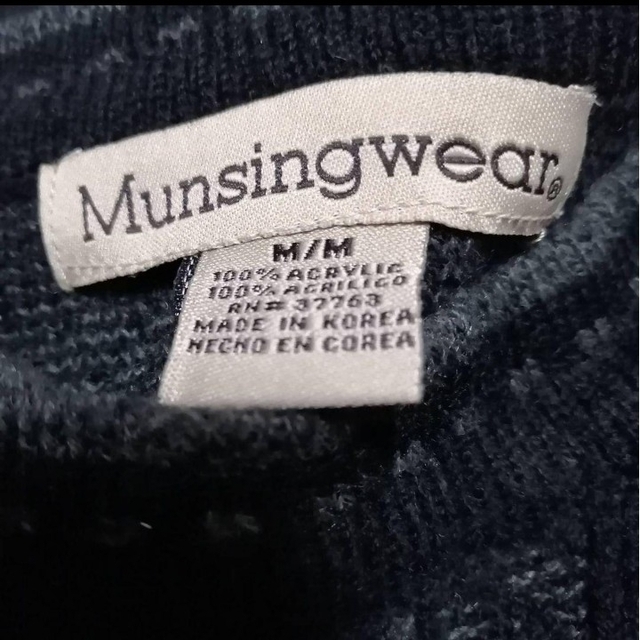 Munsingwear 黒 ニット アクリル ブラック USA古着 メンズのトップス(ニット/セーター)の商品写真