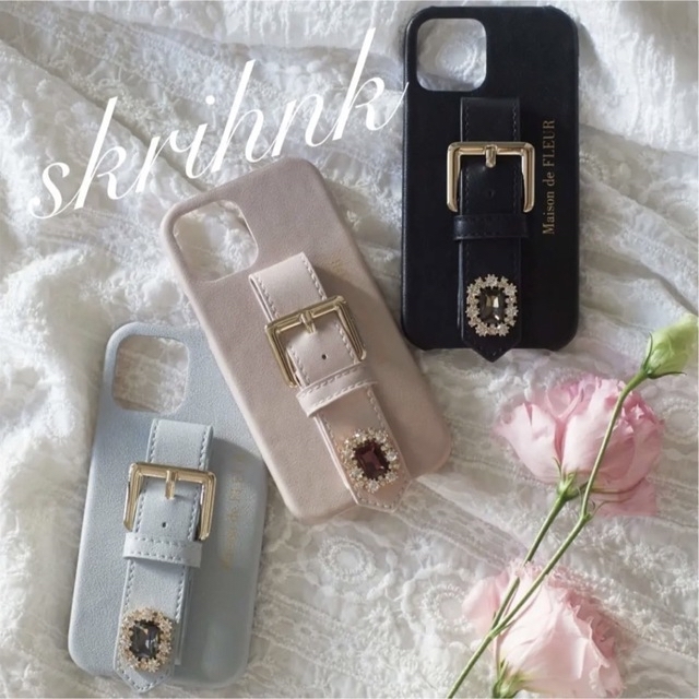 Maison de FLEUR(メゾンドフルール)の新品♡メゾンドフルール♡ビジューベルトiPhone13Proケース♡ブラック♡黒 スマホ/家電/カメラのスマホアクセサリー(iPhoneケース)の商品写真