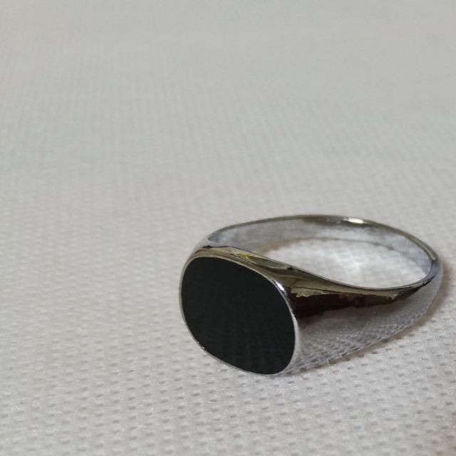 新品スクエアリング指輪印台22号シルバーアクセサリーステンレスブラック メンズのアクセサリー(リング(指輪))の商品写真