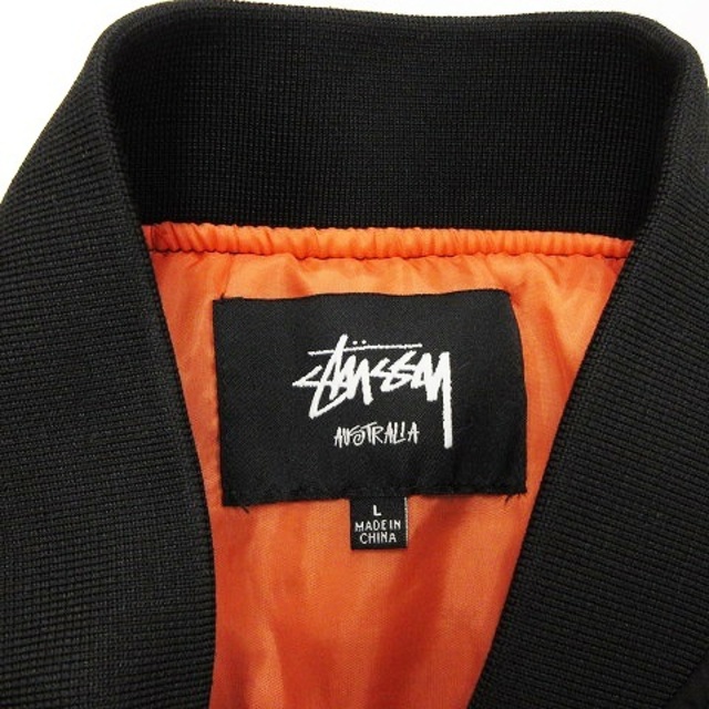 STUSSY(ステューシー)のステューシー MA-1 ブルゾン フライトジャケット ミリタリー 中綿 黒 L メンズのジャケット/アウター(その他)の商品写真