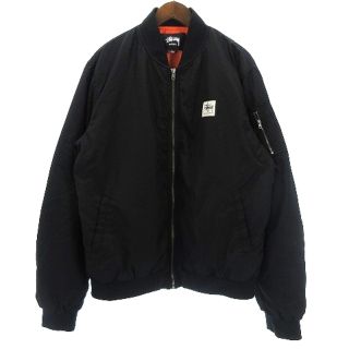 ステューシー(STUSSY)のステューシー MA-1 ブルゾン フライトジャケット ミリタリー 中綿 黒 L(その他)