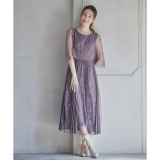 ロペピクニック(Rope' Picnic)のレースシフォンドッキングワンピース ドレスプラス(ロングドレス)