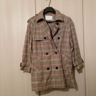 ザラ(ZARA)のZARA チェック　ミドル丈　コート　ジャケット(チェスターコート)