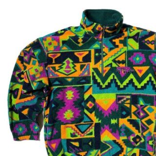 FILA】フィラ80sクレイジーマルチカラープルオーバーフリース