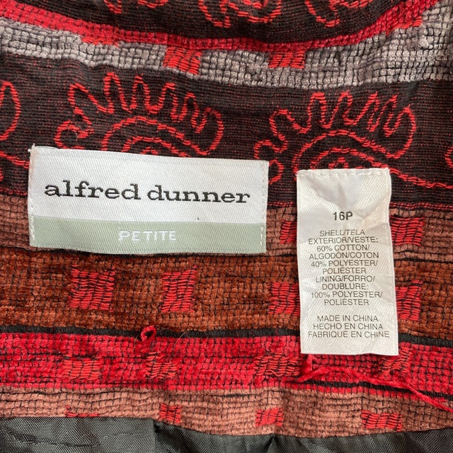 ヴィンテージ　alfred dunner テーラードジャケット　総柄　刺繍　古着 レディースのジャケット/アウター(テーラードジャケット)の商品写真