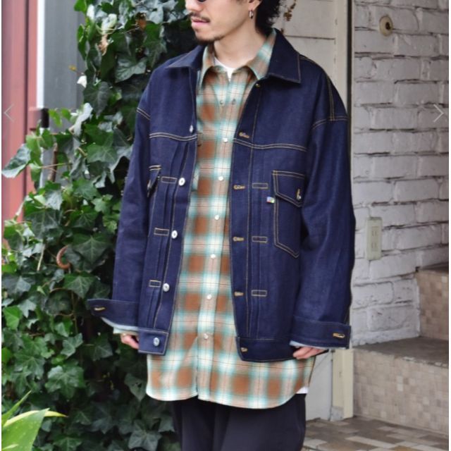 定価3.6万 UNUSED Ombre check shrit 2 ネルシャツ 9