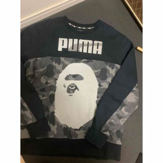 アベイシングエイプ(A BATHING APE)の超レアXL！ BAPE×PUMAコラボスウェット黒(スウェット)