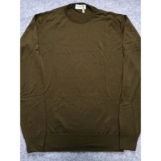 JOHN SMEDLEY ジョンスメドレー クルーネック ニット カーキ すぐった