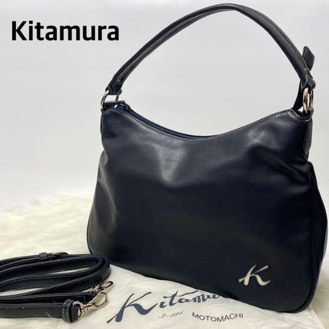 Kitamura キタムラ 2wayショルダーバッグ レザー 斜めがけ Kロゴ