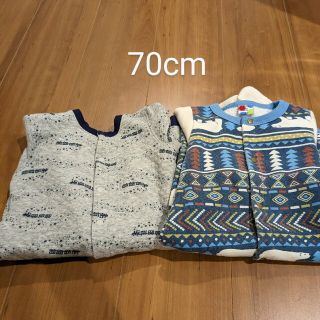 ユニクロ(UNIQLO)の70cm　カバーオール　2点まとめ売り　男の子(カバーオール)