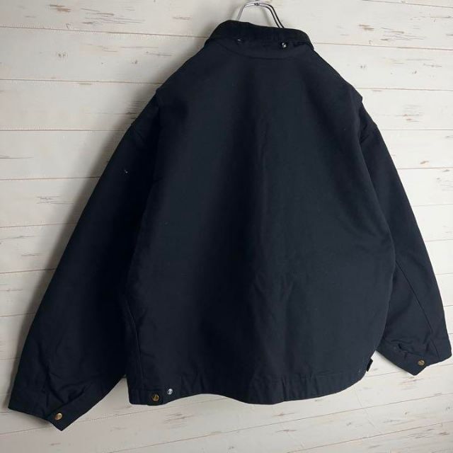 デトロイトジャケットスタイル　オーバーサイズＸＬ　黒ブラック　襟コーデュロイ