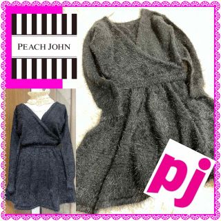 ピーチジョン(PEACH JOHN)のピーチジョン★PJ★良品★ふわふわ起毛★使える黒★暖かニットのワンピース(ひざ丈ワンピース)