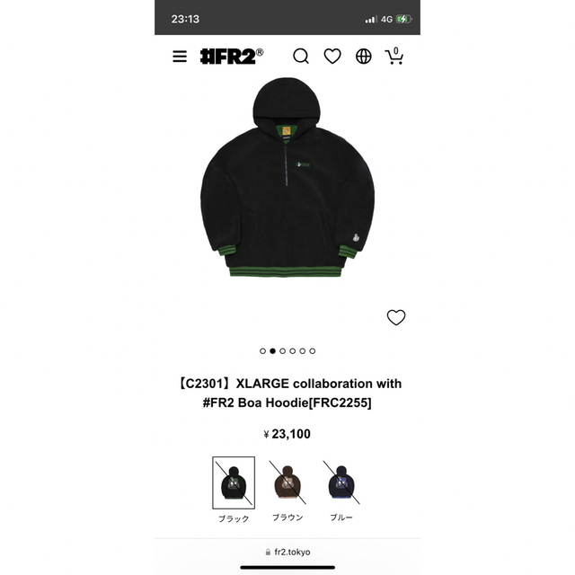 洗濯機可 XLARGE collaboration with #FR2 Boa Hoodi - 通販 - www