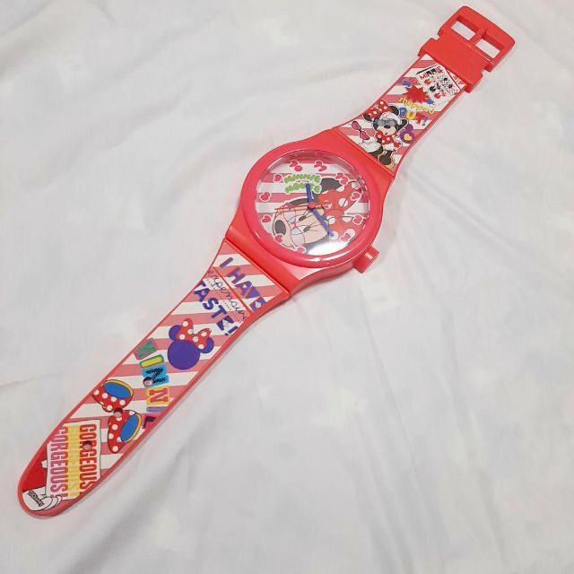 Disney - 希少 ディズニー 大型 腕時計型 掛け時計 ミニー レトロ