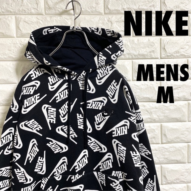美品 NIKE ナイキ プルオーバーパーカー 総柄 メンズMサイズ | フリマアプリ ラクマ