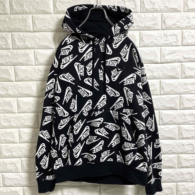 美品 NIKE ナイキ プルオーバーパーカー 総柄 メンズMサイズ