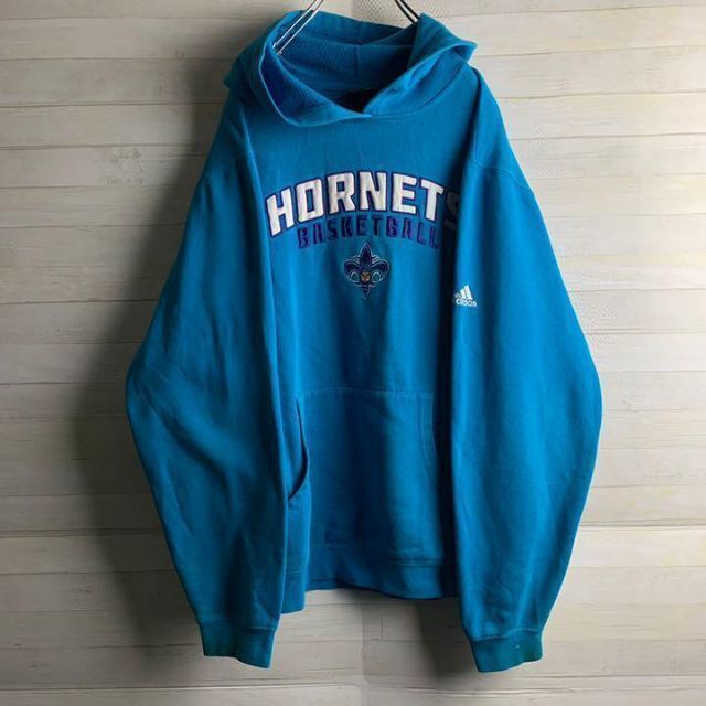 《入手困難》Hornetsホーネッツ　パーカーXL☆スカイブルー水色　チームロゴ 1