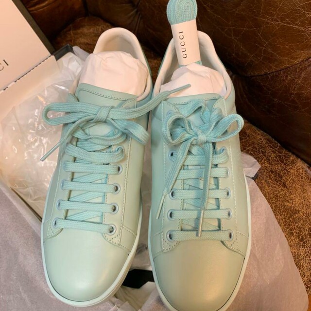 GUCCI インターロッキングGレザースニーカー グリーン 37 1/2 新品