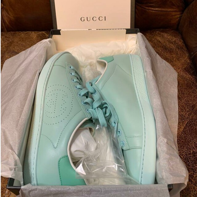 GUCCI インターロッキングGレザースニーカー グリーン 37 1/2 新品 www