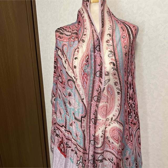 ETRO - 美品 エトロ ペーズリー スカーフ ストール ピンク ...