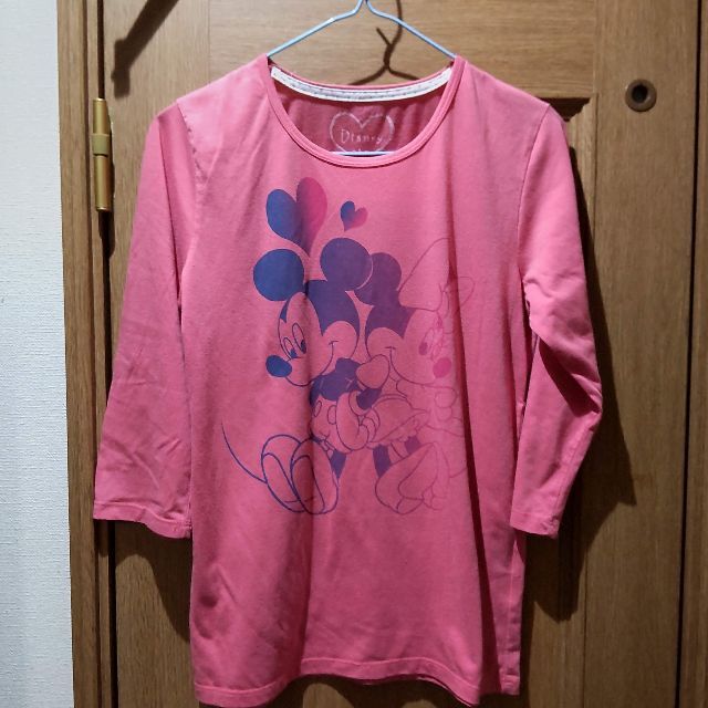 Disney(ディズニー)のディズニー　ミッキー＆ミニーのＴシャツ(長袖)　サイズＬ レディースのトップス(Tシャツ(長袖/七分))の商品写真