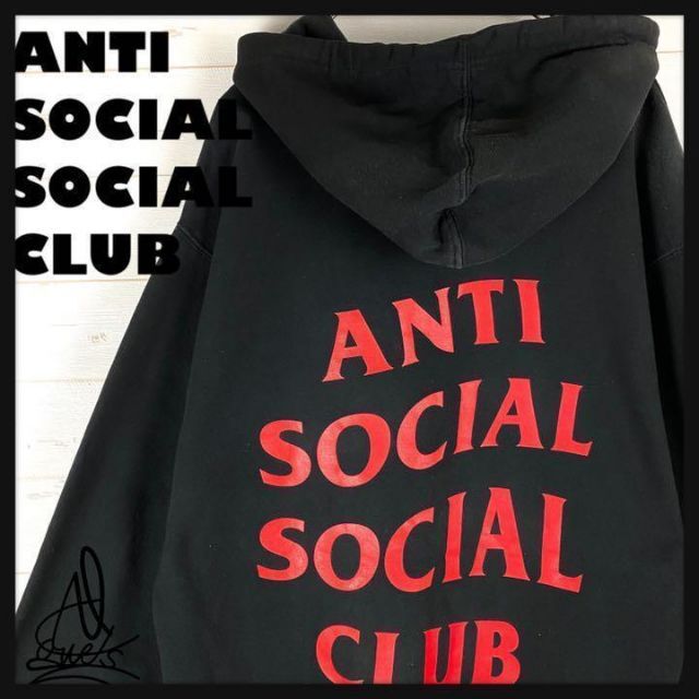 《定番モデル》ASSC☆バックプリント　ビックロゴ　パーカー　ブラック　黒 | フリマアプリ ラクマ