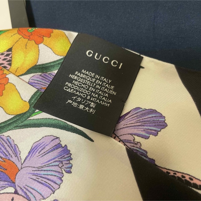 GUCCI グッチ フローラ スネークプリント ネックボウ　リボン　スカーフ