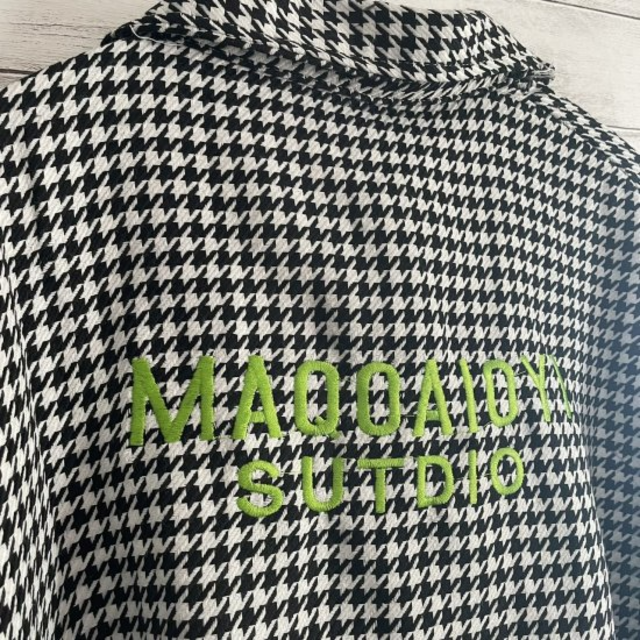メンズ 千鳥柄 モノトーン チェック シャツ ジャケット 長袖 韓国 ストリート メンズのジャケット/アウター(テーラードジャケット)の商品写真