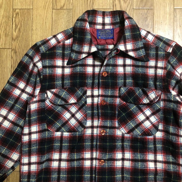 70〜80s USA製 PENDLETON ウールシャツ オープンカラー