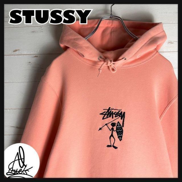 STUSSY 超人気モデル 刺繍ロゴ 入手困難 パーカーM