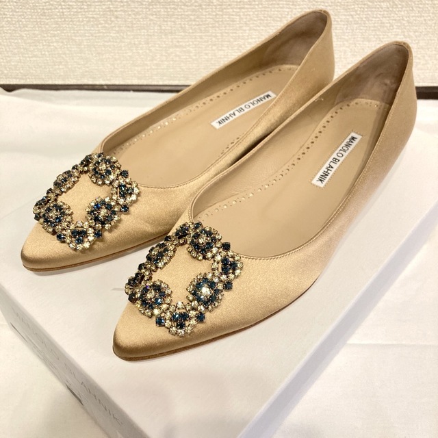 MANOLO BLAHNIK - 新品/マノロブラニク/ハンギシ フラットパンプス