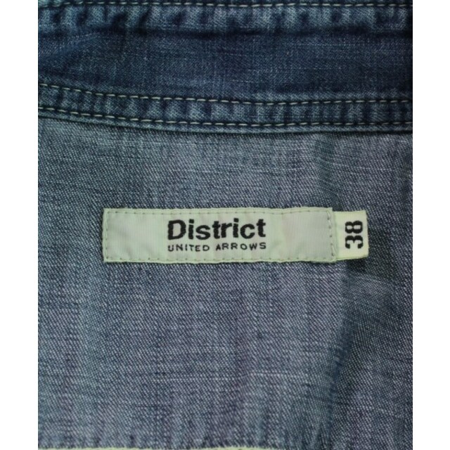 District(ディストリクト)のDISTRICT ディストリクト カジュアルシャツ 38(S位) 青 【古着】【中古】 メンズのトップス(シャツ)の商品写真