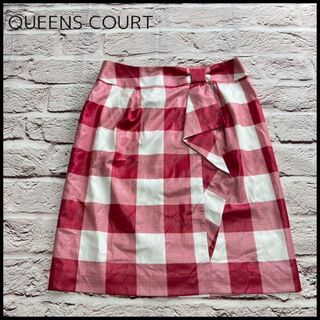 クイーンズコート(QUEENS COURT)のQueens Court　ミニスカート　膝丈　デザイン　フレア　レディース【2】(ひざ丈スカート)