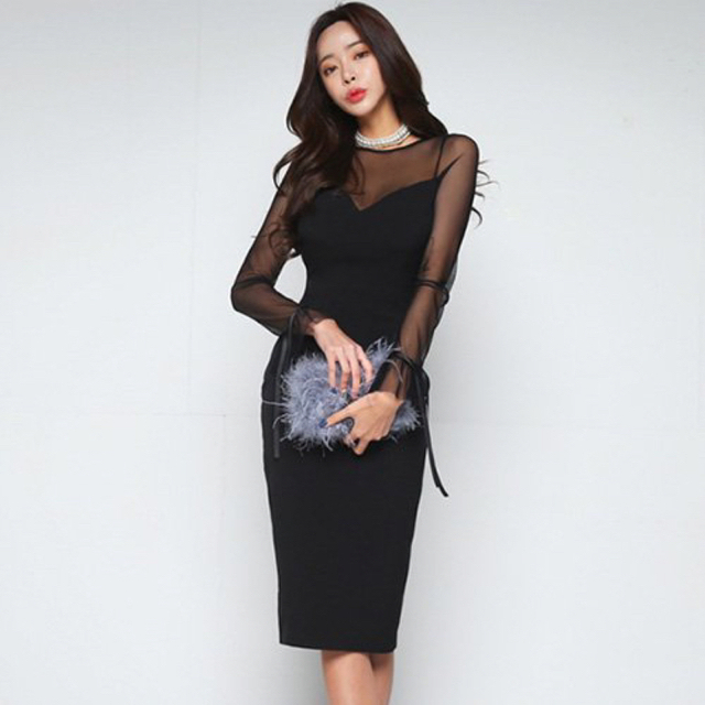 【本日限定セール】ZARAジャンル韓国ファッション シースルーキャバドレスキャバドレス