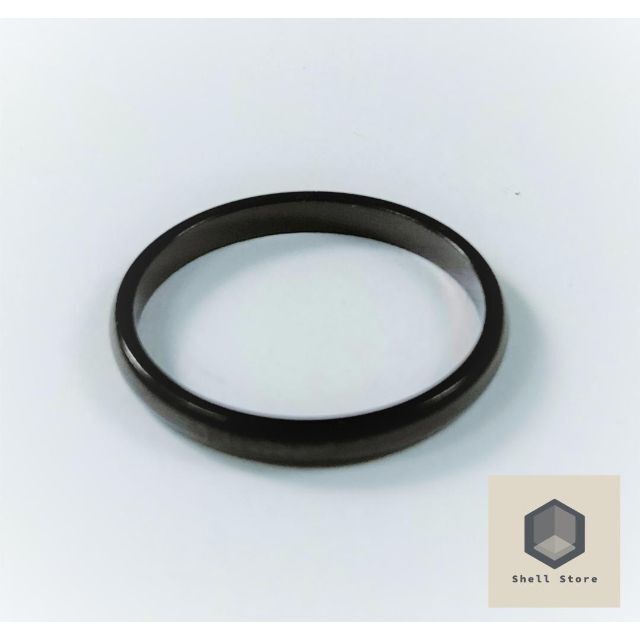 7号 US4号 シンプル リング ブラック 18K チタン レディースのアクセサリー(リング(指輪))の商品写真