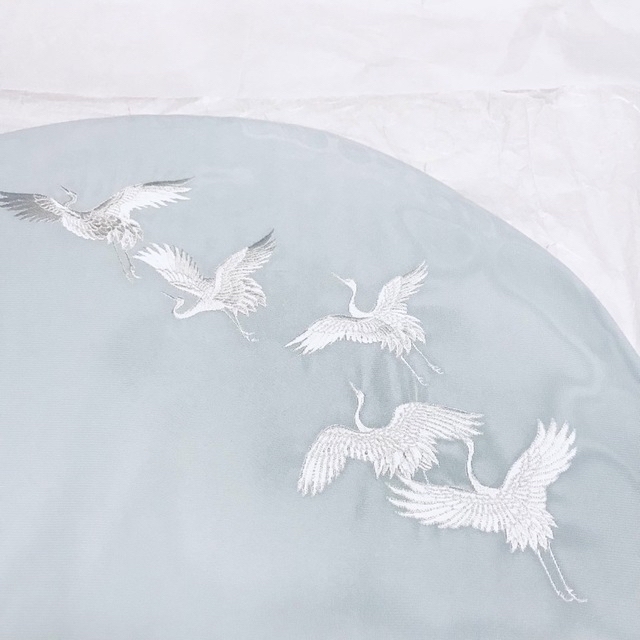 水色地にオーガンジーの袷!刺繍入り 綿帽子 白無垢 和洋兼用