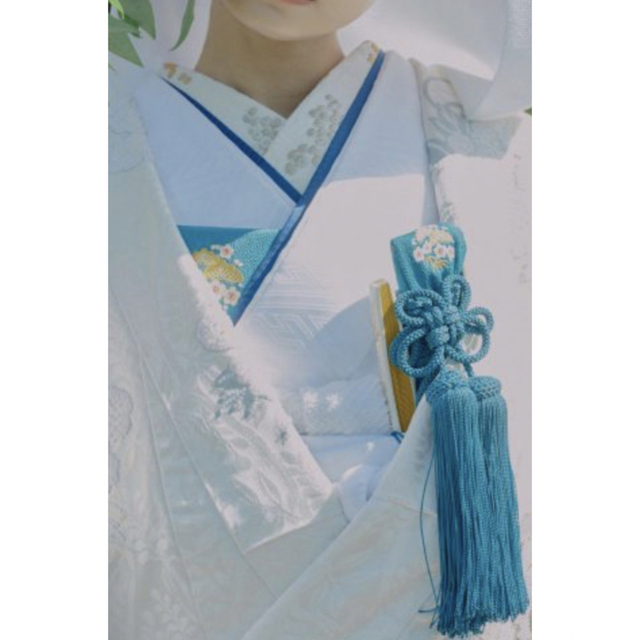 水色地にオーガンジーの袷!刺繍入り 綿帽子 白無垢 和洋兼用