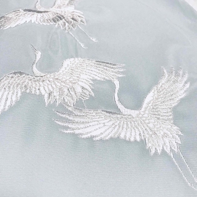 水色地にオーガンジーの袷!刺繍入り 綿帽子 白無垢 和洋兼用