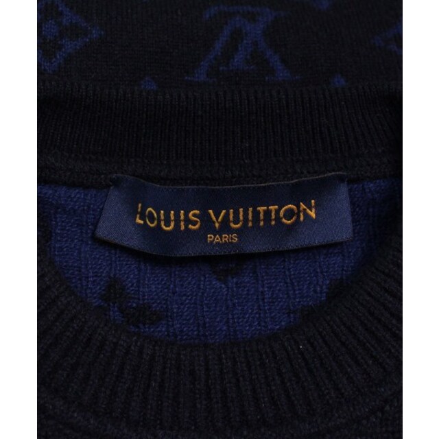 LOUIS VUITTON ルイヴィトン ニット・セーター L 紺(総柄) - www