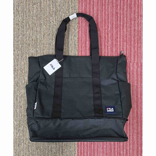 FILA FILA 23L〜30L容量可変、ポケット充実のトートバッグ、黒、未使用タグ付きの通販 by Hidenori Dobashi's  shop｜フィラならラクマ