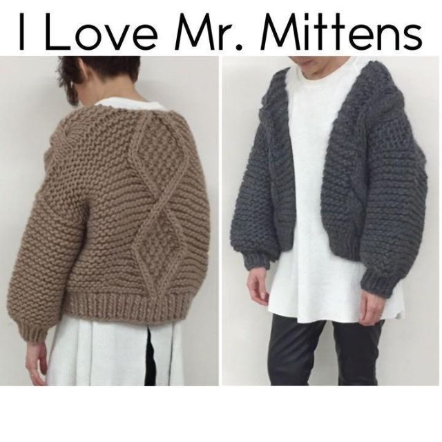 I Love Mr.Mittens ボンバー　ニット　カーディガン　ハンドニット