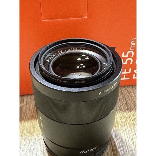 SONY  レンズ T*FE55F1.8ZA  exus保護フィルター付き