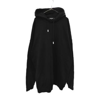 美品☆DSQUARED2 ファイヤーロゴプリントパーカー フーデー 黒 S