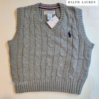 ラルフローレン(Ralph Lauren)の新作入荷 ラルフローレン  24m90cm  ケーブルコットン ベスト　グレー(Tシャツ/カットソー)