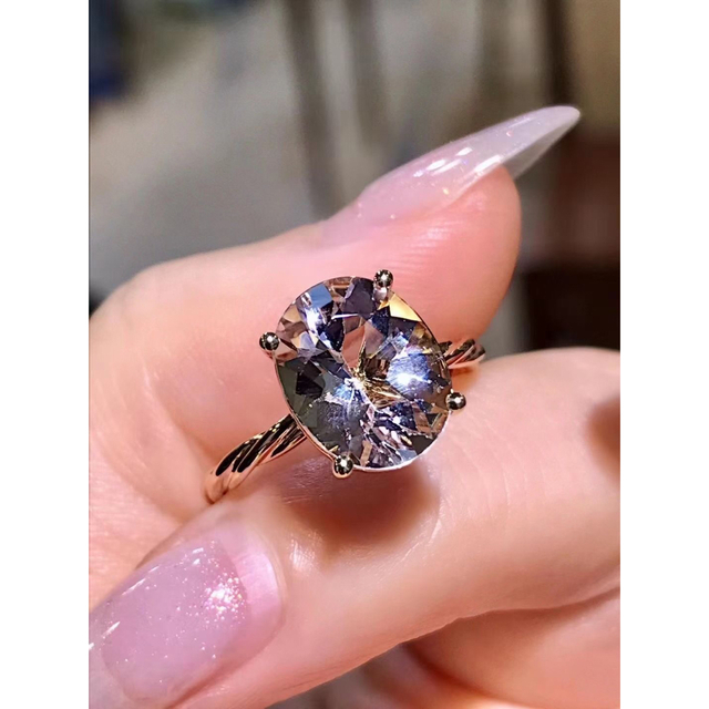 天然モルガナイト リング 3.13ct k18 ¥の通販 by Rui｜ラクマ