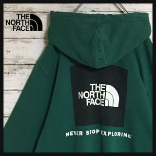 ザノースフェイス(THE NORTH FACE)の【人気グリーン】ノースフェイス☆背面デカロゴパーカー　裏起毛　薄手　H63(パーカー)